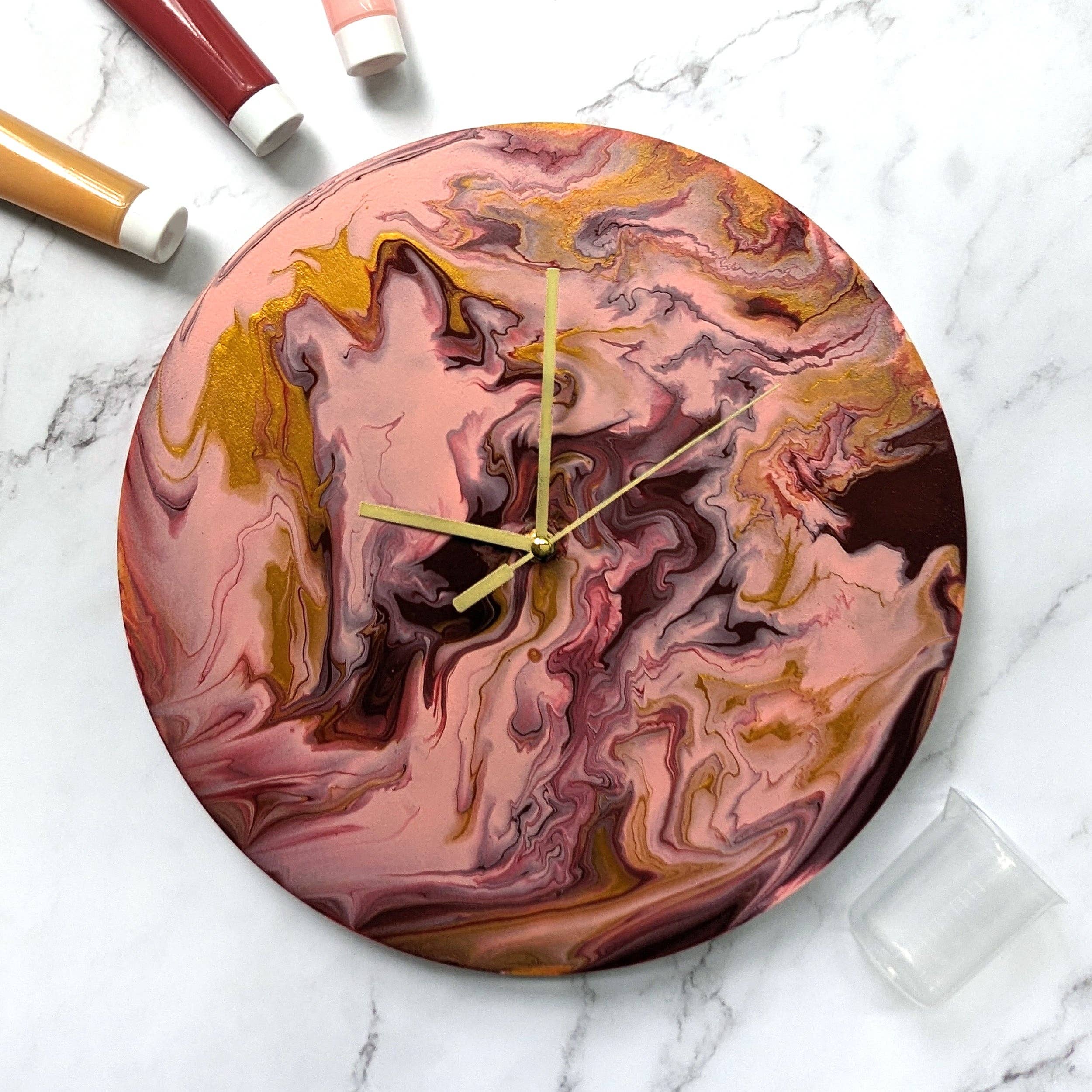 Robert Frederick Ltd - Luxe Décor Paint Pouring Canvas Wall Clock Kit