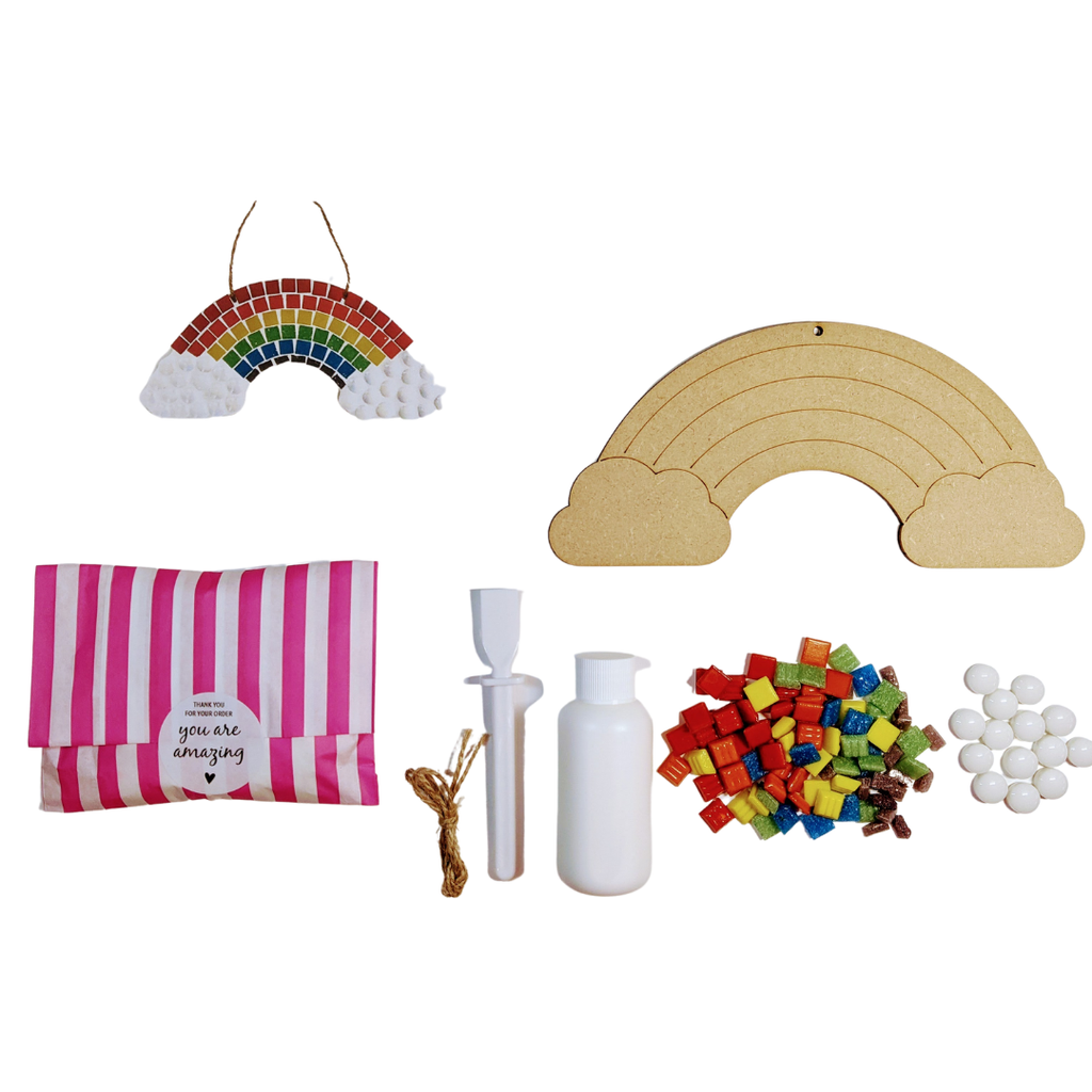 Montet Designs - Rainbow DIY Mosaic Kit, Craft Box