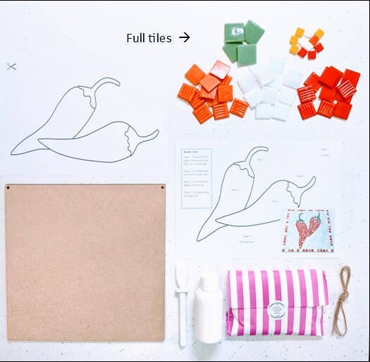 Montet Designs - Chilli Pepper DIY Mosaic Kit - Kitchen trivet