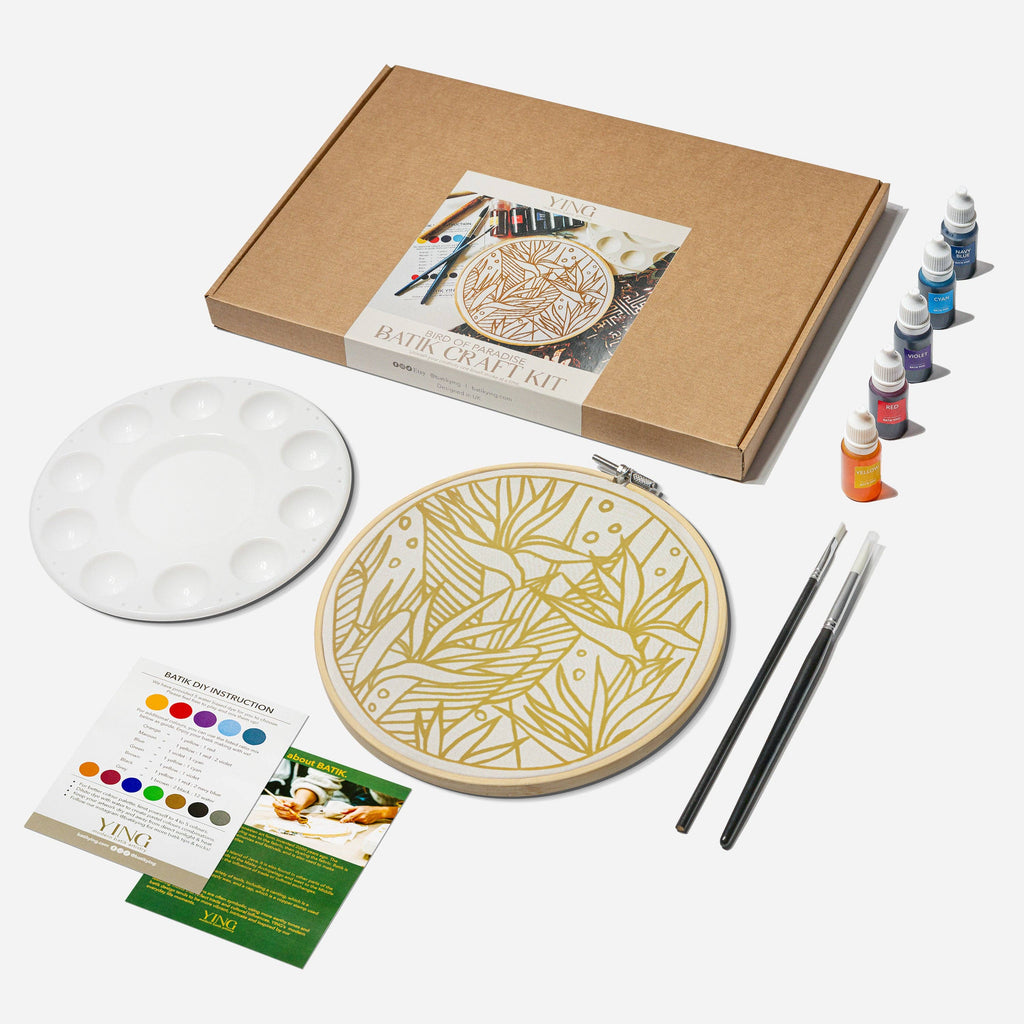 Batik Ying - Bird of Paradise | Batik Craft Kit | Hand-Waxed DIY Art Kit UK