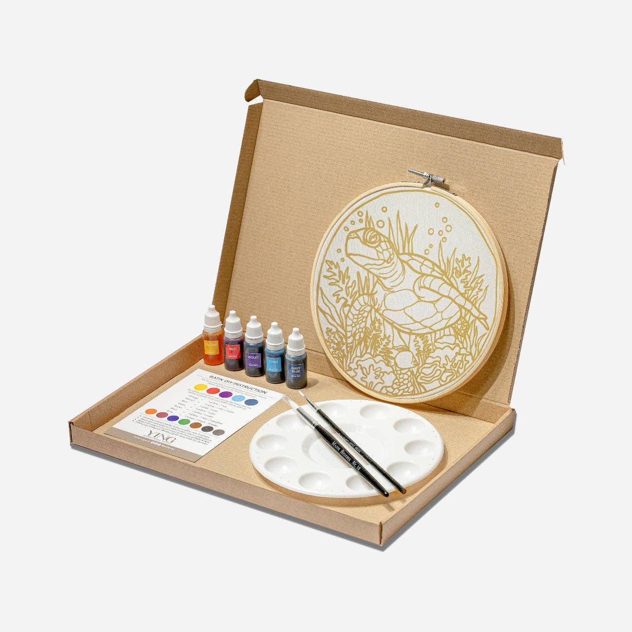 Batik Ying - Oh My Turtle! | Batik Craft Kit | Hand-Waxed DIY Art Kit UK