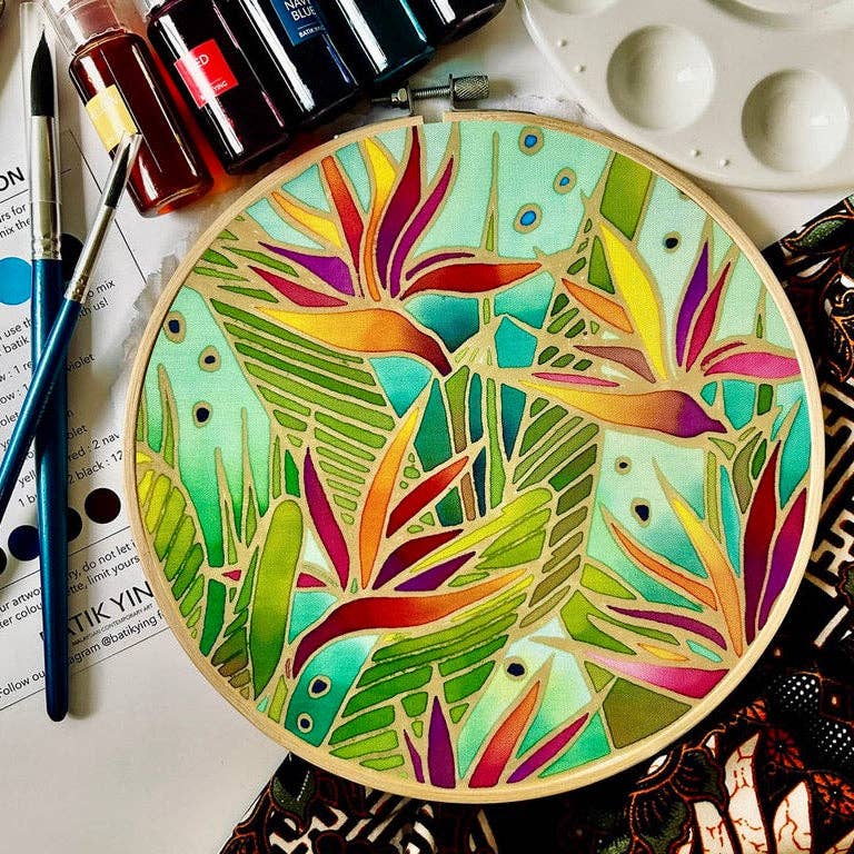 Batik Ying - Bird of Paradise | Batik Craft Kit | Hand-Waxed DIY Art Kit UK
