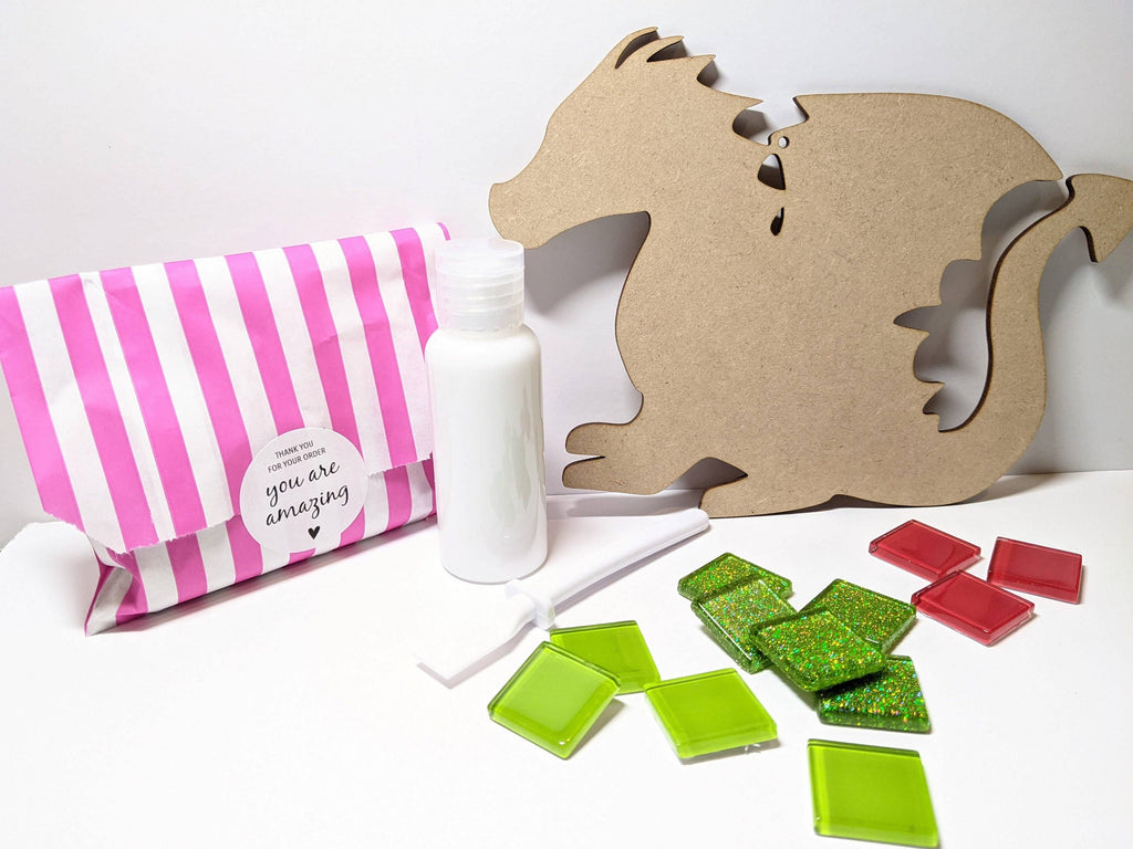 Montet Designs - Green Dragon DIY Mosaic Kit, Craft Box