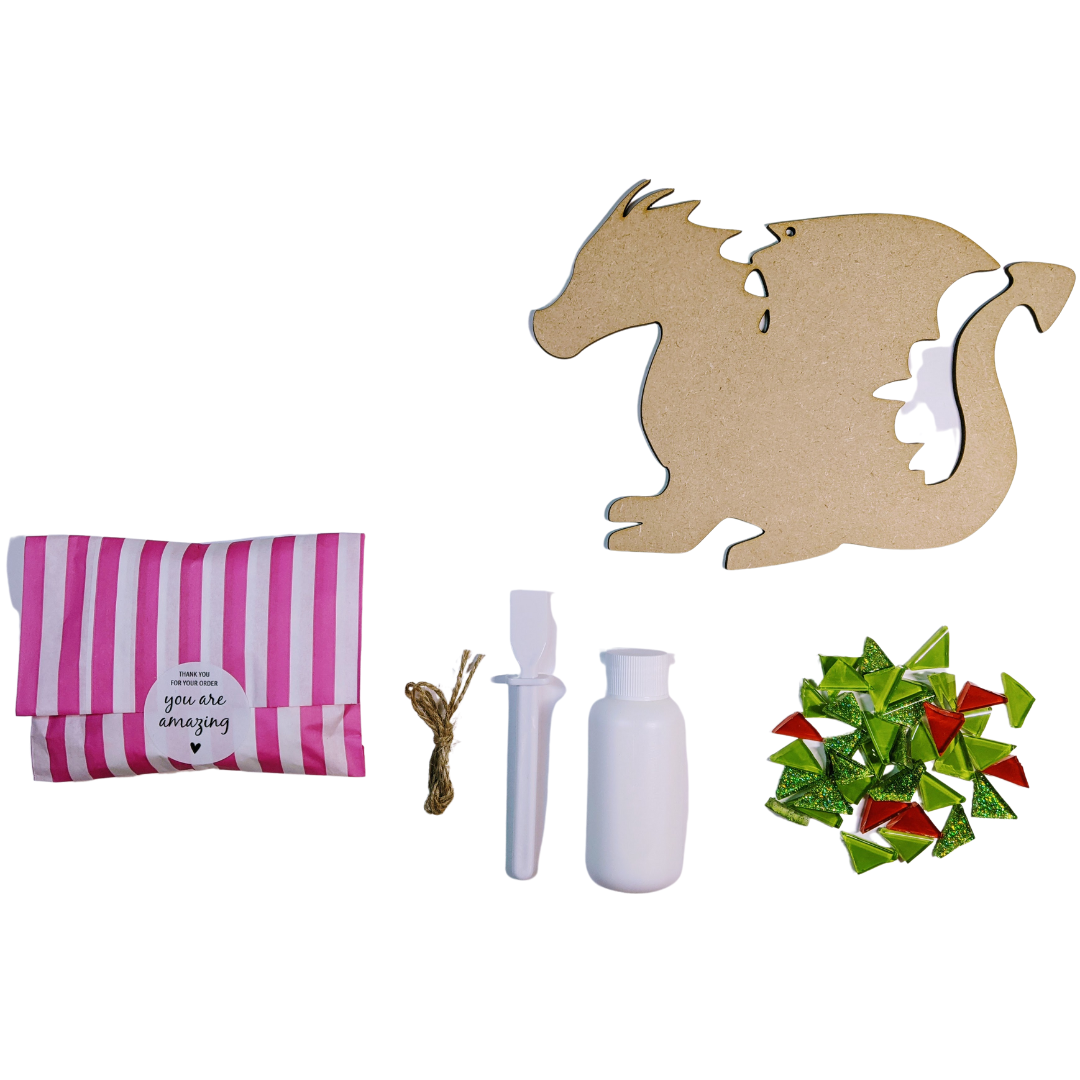 Montet Designs - Green Dragon DIY Mosaic Kit, Craft Box