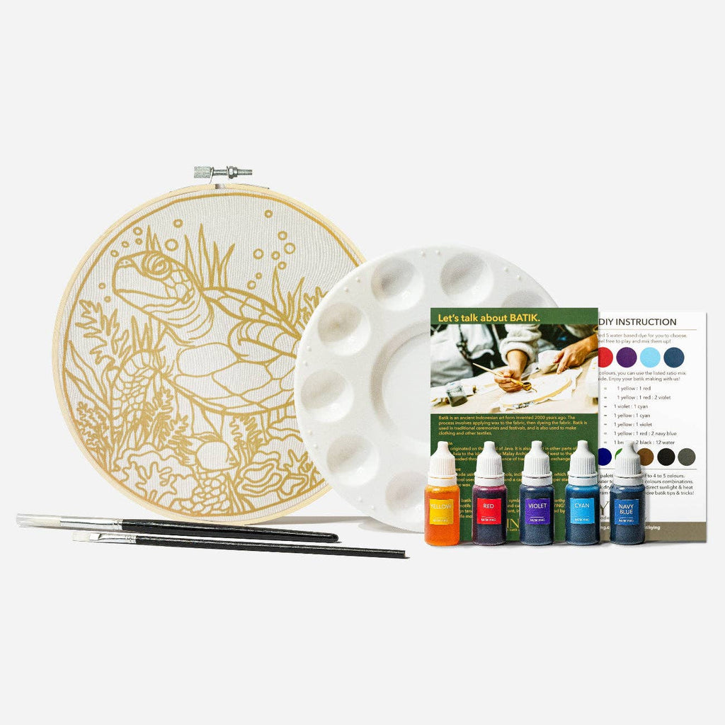 Batik Ying - Oh My Turtle! | Batik Craft Kit | Hand-Waxed DIY Art Kit UK