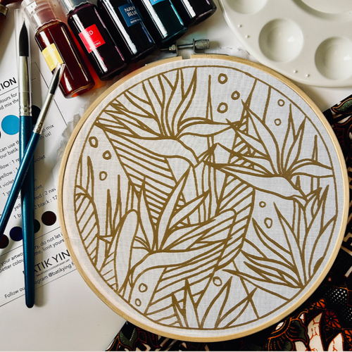 Batik Ying - Bird of Paradise | Batik Craft Kit | Hand-Waxed DIY Art Kit UK