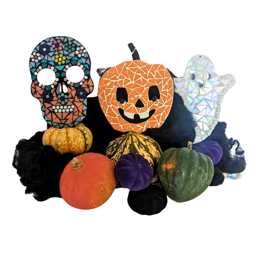 Montet Designs - Day of the Dead Sugar Skull, DIY Mosaic Kit, Craft Box