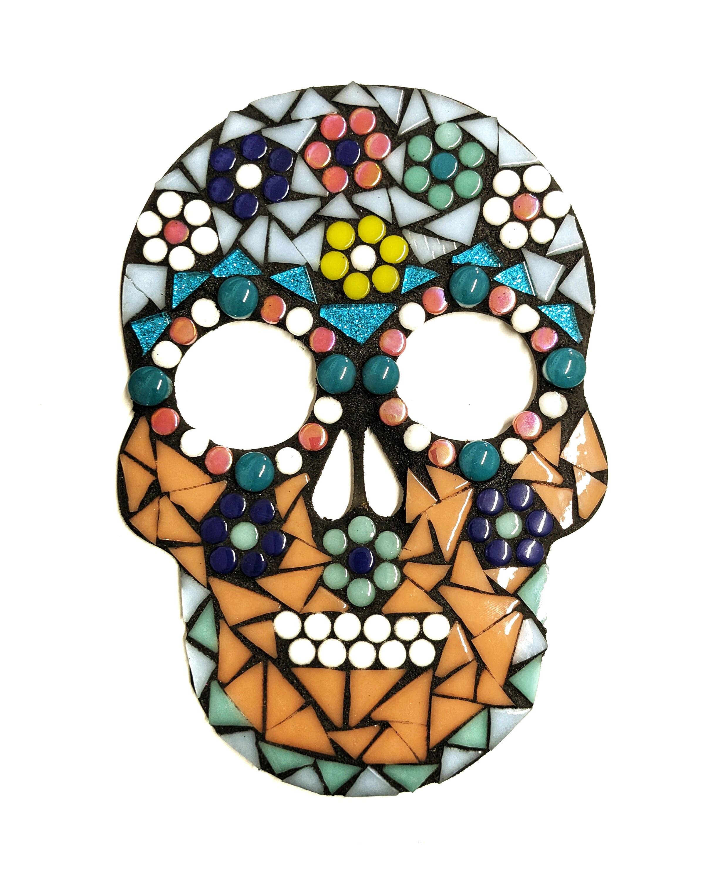 Montet Designs - Day of the Dead Sugar Skull, DIY Mosaic Kit, Craft Box